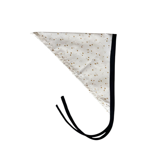 White With Gold Stars  - Head Scarf