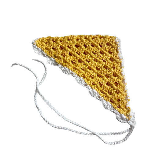 Yellow Ruffles Crochet Head Scarf