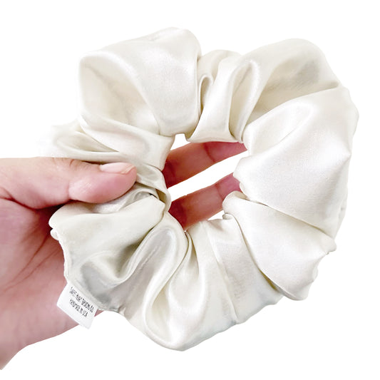 Satin Cream Scrunchies (4 inches)