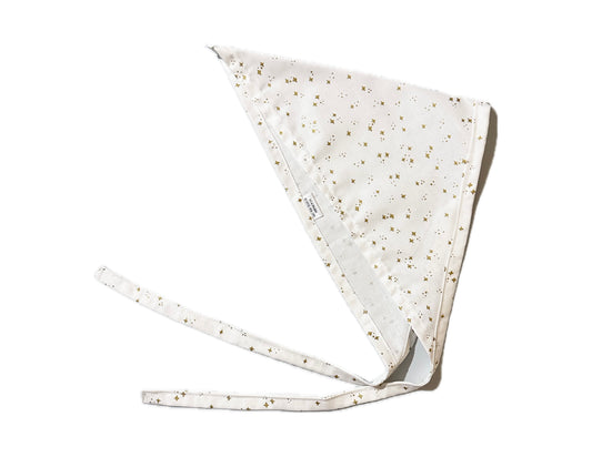 White With Gold Stars Head Scarf